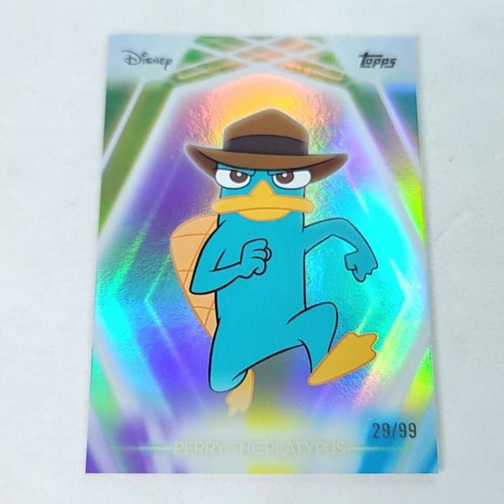 Perry Platypus Topps 2026 Disney Neon Holo Parallel Refractor Limited 29/99
